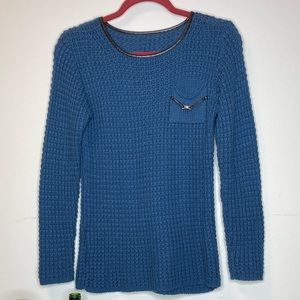 Comfy thin woven blue sweater